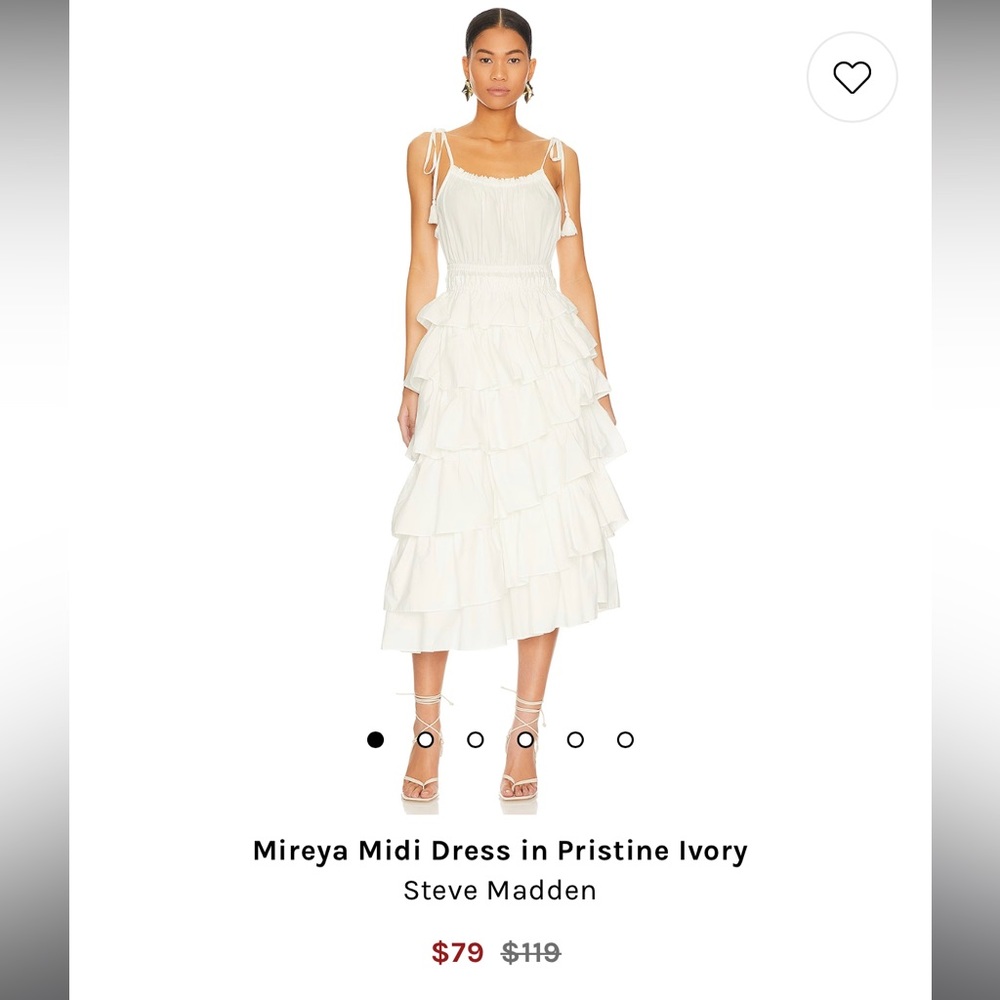 Mireya Midi Dress in Pristine Ivory
